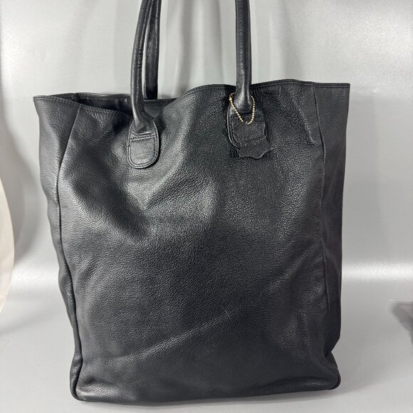 ILI New York Toronto Black Leather Large Tote Bag - Picture 1 of 14